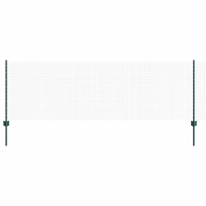 vidaXL Svejsede tr&aring;dhegn med stolper 100 x 0,8 m PVC-belagt st&aring;l Gr&oslash;n