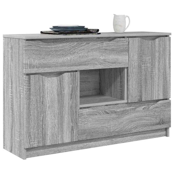 vidaXL Sideboard med skuffe Gr&aring; Sonoma 100 x 30 x 65,6 Konstrueret tr&aelig;