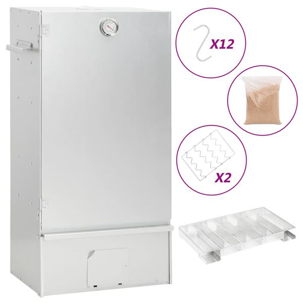 vidaXL rygeovn med generator til koldr&oslash;gning galvaniseret st&aring;l