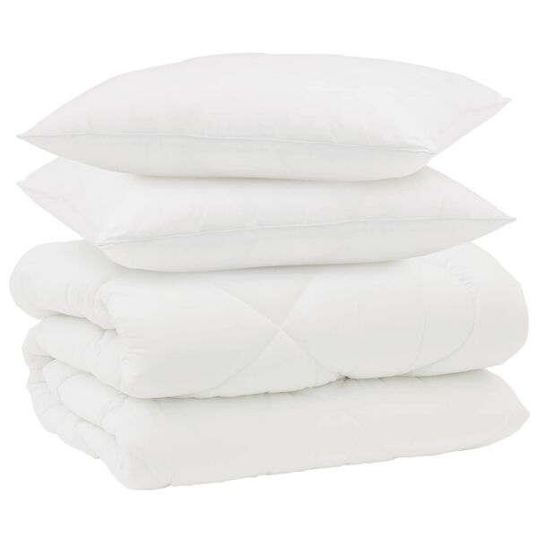 vidaXL Vinter dyne med pude 3 pcs Hvid Microfiber
