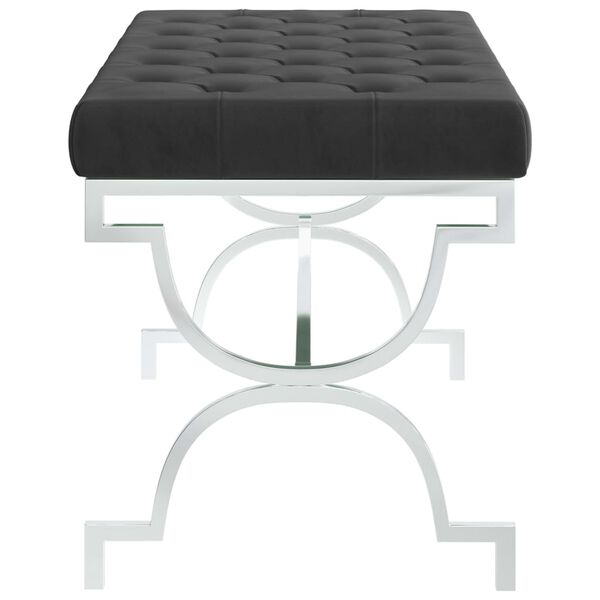 vidaXL b&aelig;nk 99 cm fl&oslash;jl og rustfrit st&aring;l sort