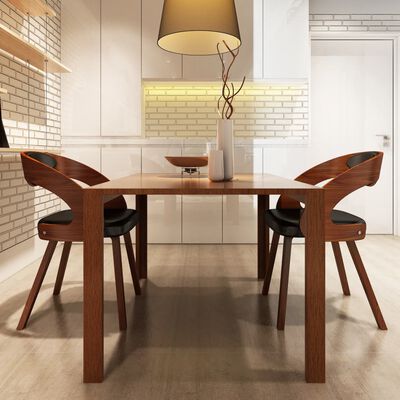 vidaXL spisebordsstole 2 stk. kunstlæder brun