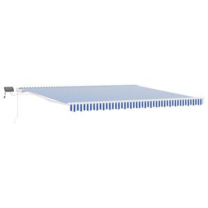vidaXL Udtr&aelig;kkelig markise Bl&aring; og Hvid 450 &times; 300 cm