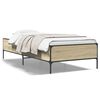 vidaXL sengeramme 100x200 cm konstrueret tr&aelig; og metal sonoma-eg