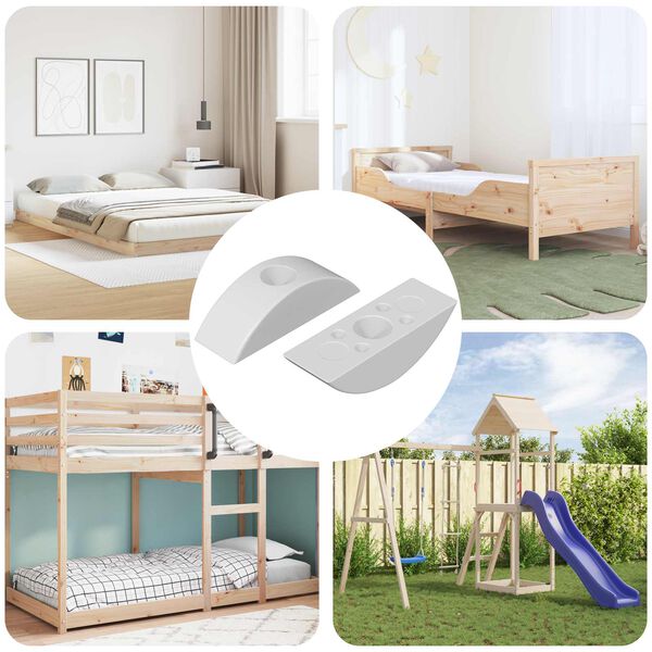 vidaXL Halvm&aring;ne Skive 2 pcs Hvid M6 Polypropylen