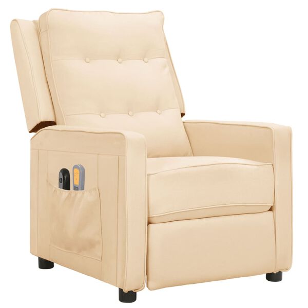 vidaXL eldrevet massagestol stof cremefarvet