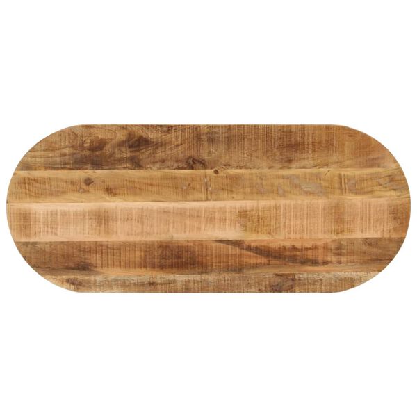 vidaXL bordplade 90x40x2,5 cm oval massivt ru mangotræ