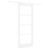 vidaXL Skyded&oslash;r Hvid 83 x 211 cm Massivt fyrretr&aelig; og glas