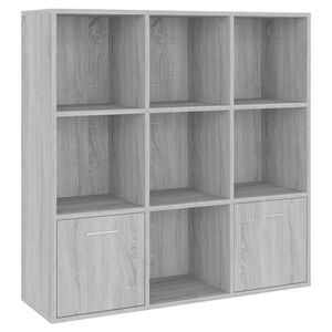 vidaXL bogreol 98x30x98 cm gr&aring; sonoma-eg