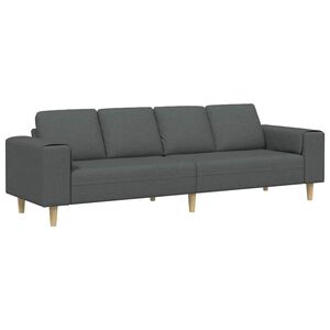 vidaXL Stue Sofa M&oslash;rkegr&aring; 250 x 77 x 76 cm Polyester
