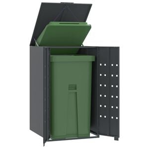 vidaXL skraldespandopbevaring til enkeltspand antracit 69x79x117 cm st&aring;l