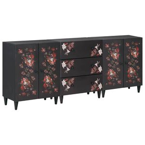 vidaXL Opbevaringsskabe 3 stk. 180 x 33 x 75 cm Massivt mangotr&aelig;