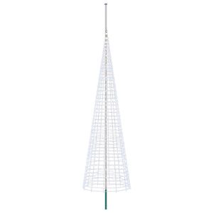 vidaXL Juletr&aelig;slys med spyd og flagstang 500 cm 1534 LED'er Kold hvid