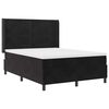 vidaXL Box spring seng med LED-lysstrimler Sort 140 x 200 cm Fl&oslash;jl
