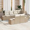 vidaXL Havesofa S&aelig;t med pude 7 pcs Beige og creme polyrattan