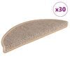 vidaXL selvkl&aelig;bende trappem&aring;tter 30stk. 56x17x3cm sisal-look lys beige