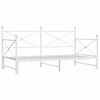 vidaXL daybed med udtr&aelig;k uden madras 100x190 cm st&aring;l hvid