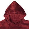 vidaXL Tæppe-hoodie Bordeaux Rød l Flannel