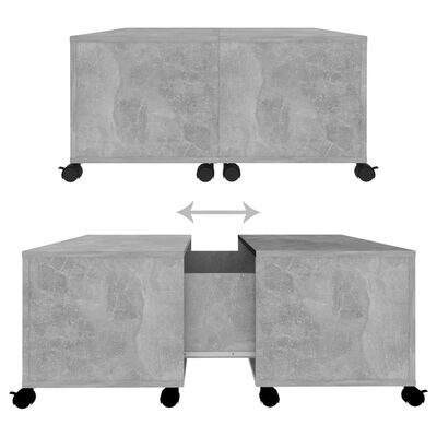 vidaXL sofabord 75x75x38 cm spånplade betongrå