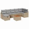 vidaXL Havesofa S&aelig;t med pude med opbevaring 8 pcs Beige Poly rattan