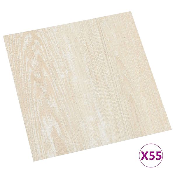 vidaXL Gulvplanker 55 pcs Beige 5,11 m&sup2; PVC