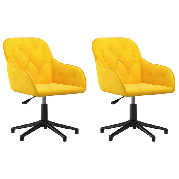 vidaXL drejelige spisebordsstole 2 stk. fløjl gul