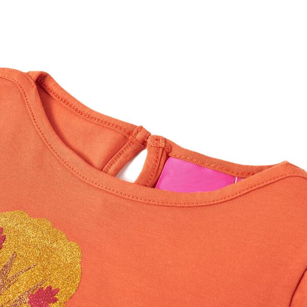 Lang&aelig;rmet T-shirt til b&oslash;rn str. 116 cm orange