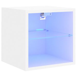 vidaXL v&aelig;gh&aelig;ngt tv-bord med LED-lys 30x28,5x30 cm hvid