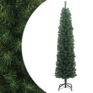vidaXL smalt kunstigt juletr&aelig; med juletr&aelig;sfod 180 cm PVC gr&oslash;n