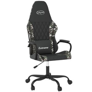 vidaXL gamingstol m. massagefunktion kunstl&aelig;der sort og camouflage