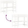 vidaXL højseng med skrivebord 75x190 cm massivt fyrretræ hvid