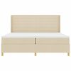 vidaXL Box spring seng med madras Creme 200 x 200 cm Stof