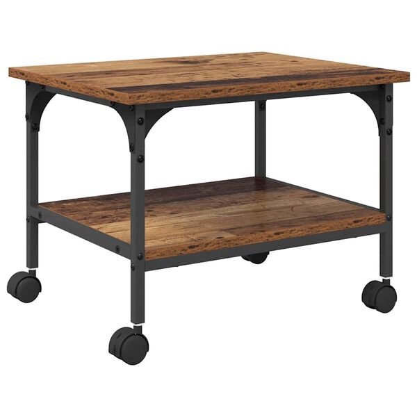 vidaXL Printerstand Gammelt tr&aelig; 50 x 40 x 38 cm Konstrueret tr&aelig;