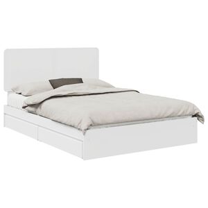 vidaXL Opbevaringsseng med skuffe Hvid 160 x 200 cm Konstrueret tr&aelig;
