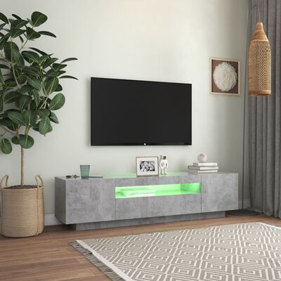 vidaXL tv-skab med LED-lys 160x35x40 cm betongrå