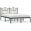 vidaXL sengeramme med sengegavl 140x190 cm metal sort