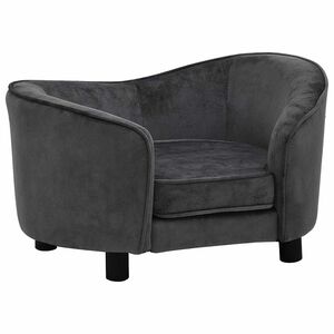 vidaXL hundesofa 69x49x40 cm plys m&oslash;rkegr&aring;