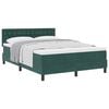 vidaXL Box spring seng med madras M&oslash;rkegr&oslash;n 140 x 190 cm Fl&oslash;jl