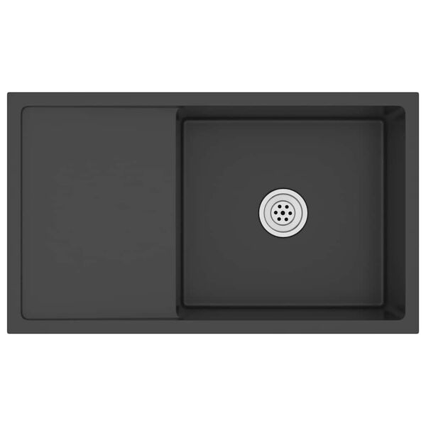 vidaXL håndlavet køkkenvask rustfrit stål sort