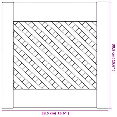 vidaXL skabslåger 2 stk. 39,5x39,5 cm gitterdesign massivt fyrretræ