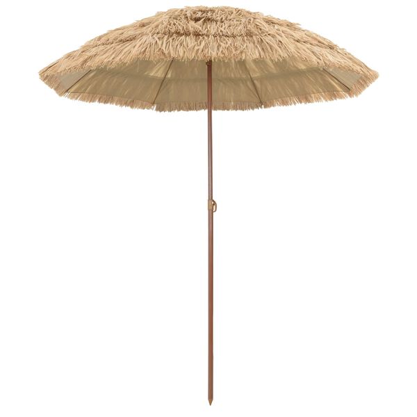 vidaXL Strand Parasol Naturfarvet 255 x 255 x 255 cm Polyester og St&aring;l