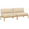 vidaXL Sofa S&aelig;t med pude Beige 240 x 92 x 69 cm Massivt Akacietr&aelig;