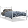 vidaXL sengeramme med sengegavl og fodg&aelig;rde 100x200 cm metal hvid