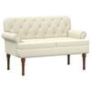 vidaXL L&aelig;nestol med knap tufting Cremefarvet 120 x 65 x 77 cm