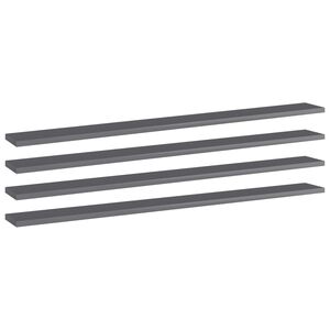 vidaXL boghylder 4 stk. 100x10x1,5 cm konstrueret tr&aelig; gr&aring; h&oslash;jglans