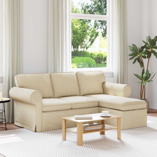 vidaXL Sofa 160cm Creme Metal