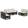 vidaXL Havesofa S&aelig;t 7 stk. Sort polyrattan