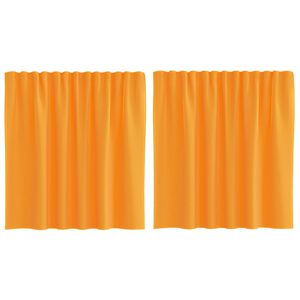 vidaXL voile-gardiner med l&oslash;kker 2 stk. 140x140 cm orange