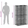 vidaXL Gabion h&oslash;jbed S&oslash;lv 90 x 50 x 150 cm Galvaniseret st&aring;l