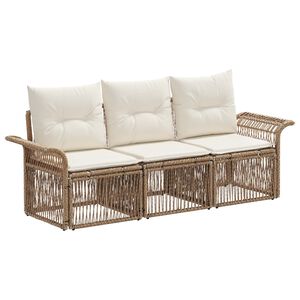 vidaXL Havesofa S&aelig;t 3 stk. Beige polyrattan